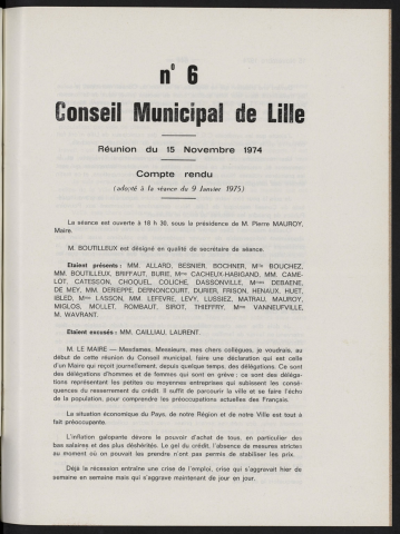 séance du 15 novembre 1974