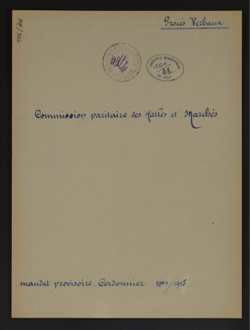 Commission paritaire des halles et marchés.