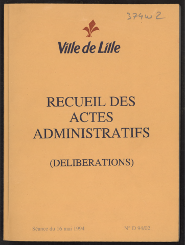 Délibérations, séance du 16 mai 1994.