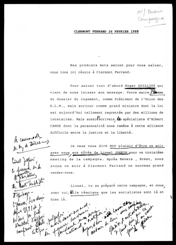 Meeting. (Clermont Ferrand)