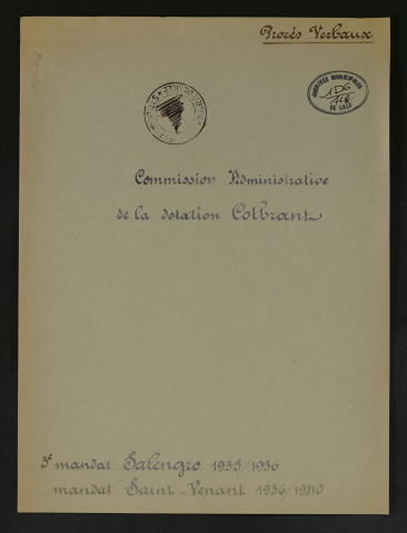 Commission administrative de la dotation Colbrant.