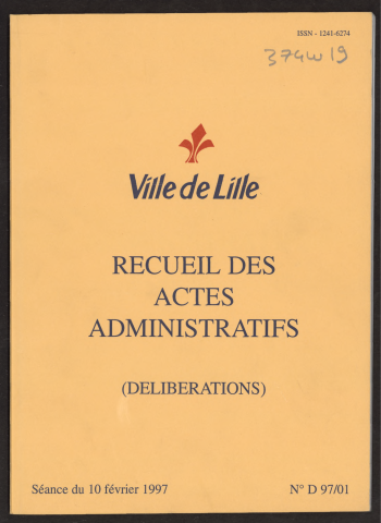 Délibérations, séance du 10 février 1997.