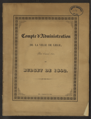 Compte d'administration 1840 et budget 1842.