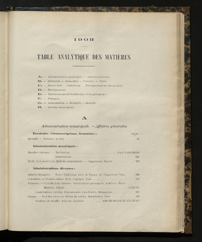 table analytique 1903