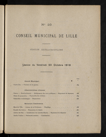 séance du 20 octobre 1916