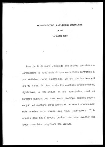 Université européenne des jeunes socialistes. (Lille)