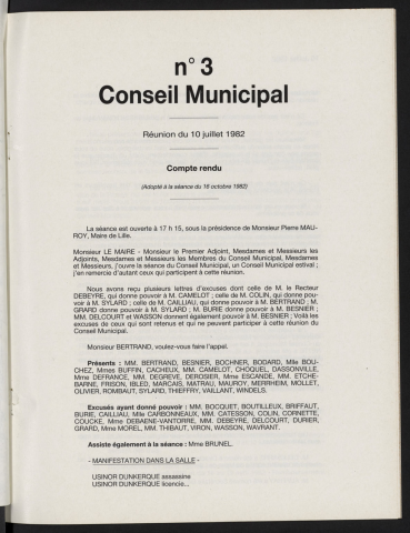 séance du 10 juillet 1982