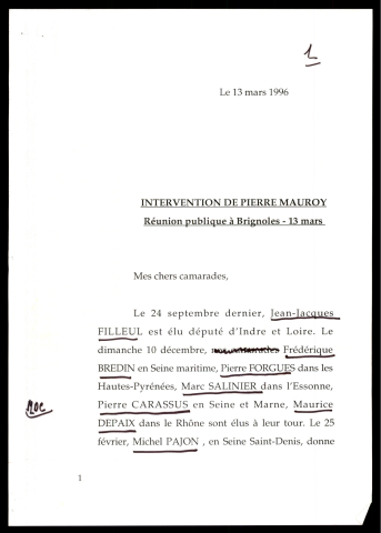 Réunion publique suite aux législatives partielles. (Brignoles)