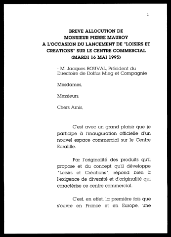 Lancement des "loisirs et créations" au centre commercial Euralille. (Lille)