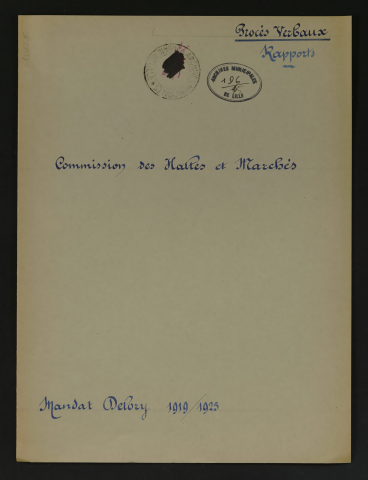 Commission des halles et marchés.