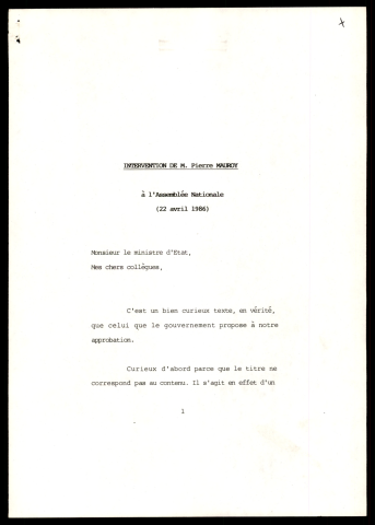 Séance de l'assemblée nationale concernant la loi d'habilitation exception d'irrecevabilité. (Paris)
