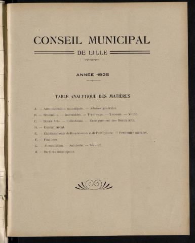 Table analytique 1928