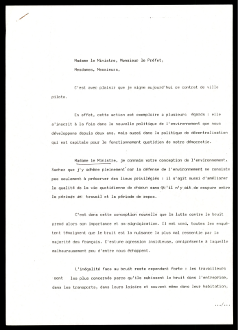 Signature du contrat de ville pilote.