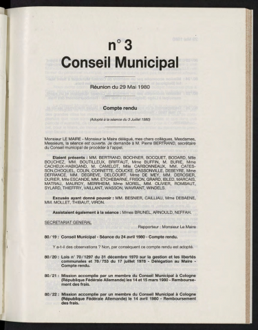 séance du 29 mai 1980