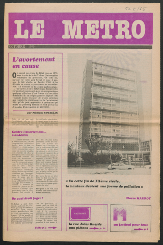 Le Métro .- L'avortement en cause.