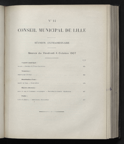 séance du 04 octobre 1907