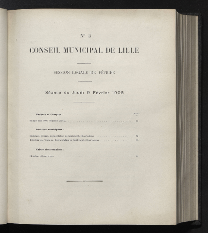 séance du 09 février 1905