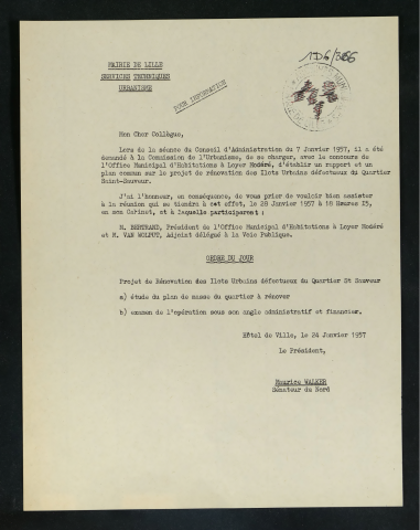 Commission d'étude du projet de rénovation des ilots défectueux du quartier Saint-Sauveur.