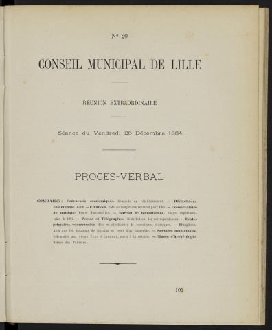 séance du 26 décembre 1884