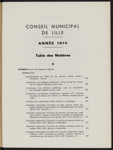 Table analytique 1974