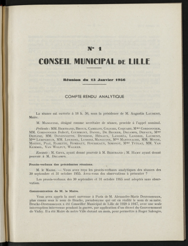 séance du 13 janvier 1956