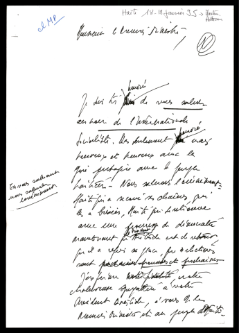 Voyage officiel. (Haïti)