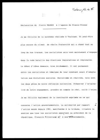 Congrès socialiste de Toulouse. (Toulouse)