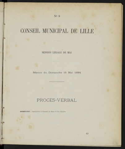 séance du 18 mai 1884
