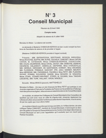 séance du 23 avril 1990