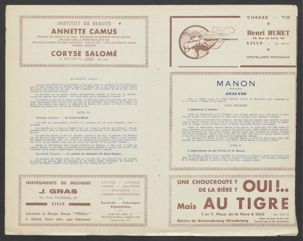Manon, 27/10, 19/12/1935 et 19/01/1936.