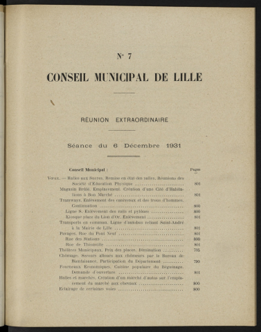 séance du 06 décembre 1931