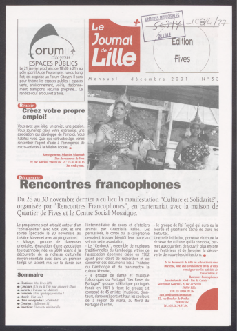 Le Journal de Lille - Editions des mairies de quartiers - n°53