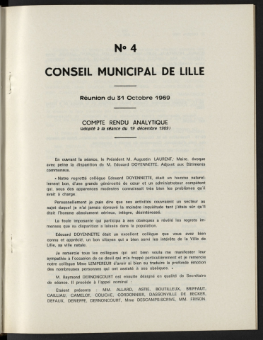 séance du 31 octobre 1969