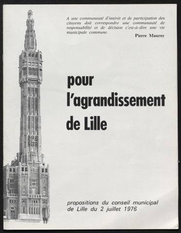 Nouvelle Revue d'Information et de Documentation - Numéro spécial - Pour l'agrandissement de Lille