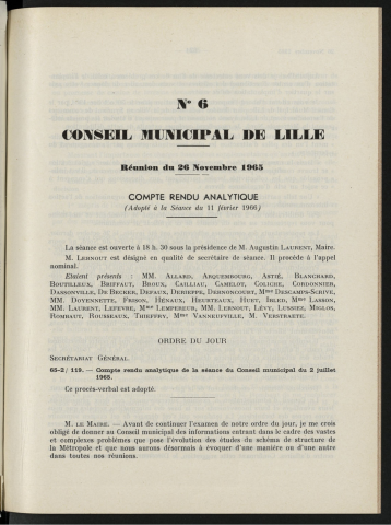 séance du 26 novembre 1965