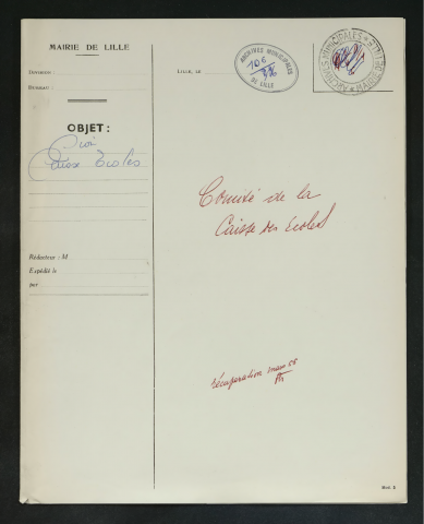 Comité de la Caisse des écoles.