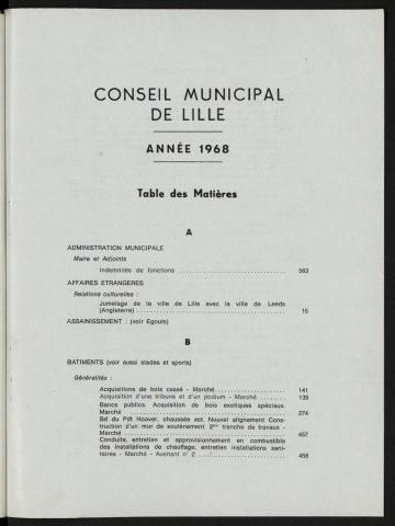 Table analytique 1968