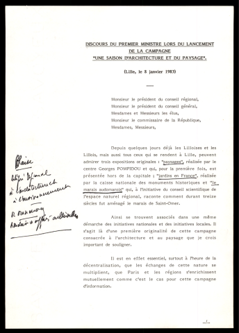 Lancement de la campagne Une saison d'architecture et du paysage.