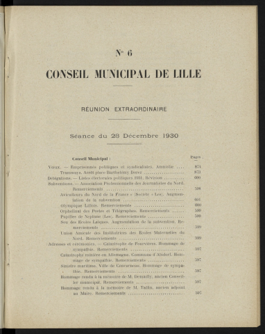séance du 28 décembre 1930