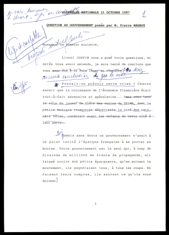 Séance de question au gouvernement à l'Assemblée Nationale. (Paris)