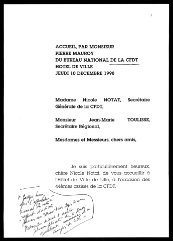44ème congrès de la CFDT. (Lille)