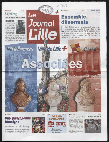Le Journal de Lille n°40 - Hellemmes, Lille, Lomme associées ! Ensemble, désormais