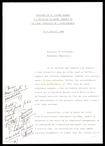 Congrès de la ligue française de l'enseignement. (Lille)