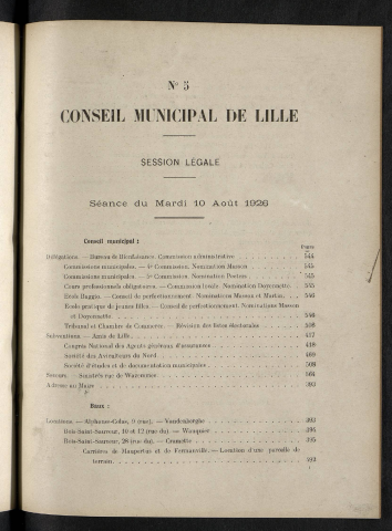 séance du 10 août 1926