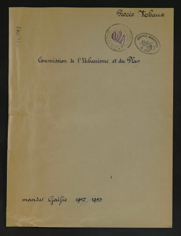 Commission de l'urbanisme et du Plan.