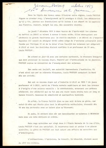 150 ans de la naissance de Louis Pasteur.