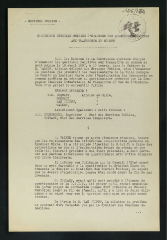 Commission spéciale des transports en commun.