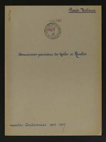 Commission paritaire des halles et marchés.