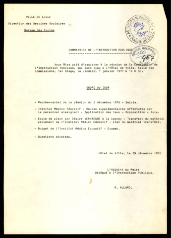 Commission de l'instruction publique.