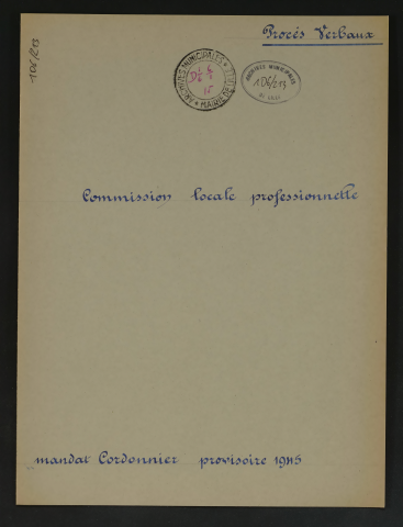 Commission locale professionnelle.